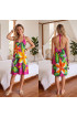 Hand Painted Rayon Halter Mini Dress Hand Painted Rayon Halter Mini Dress